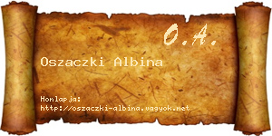 Oszaczki Albina névjegykártya